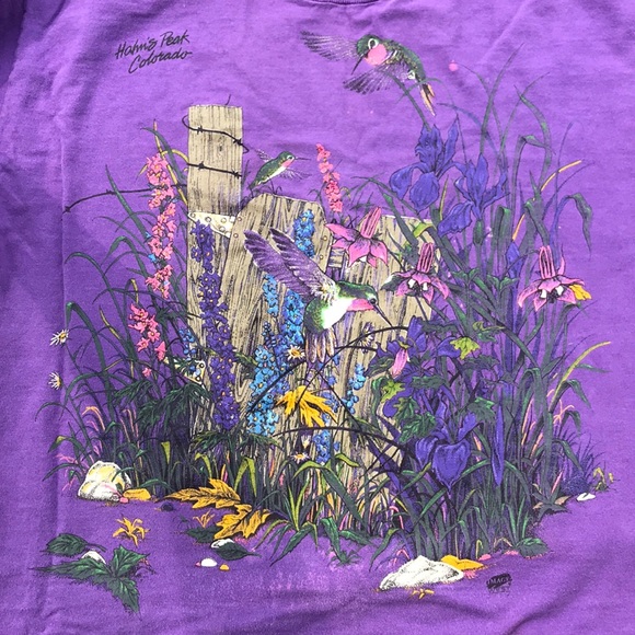 Other - Vintage Colorado hummingbird garden t shirt L